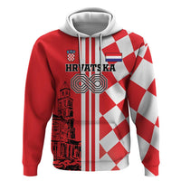Custom Croatia Hoodie Checkerboard Hrvatska Simple Style - Wonder Print Shop