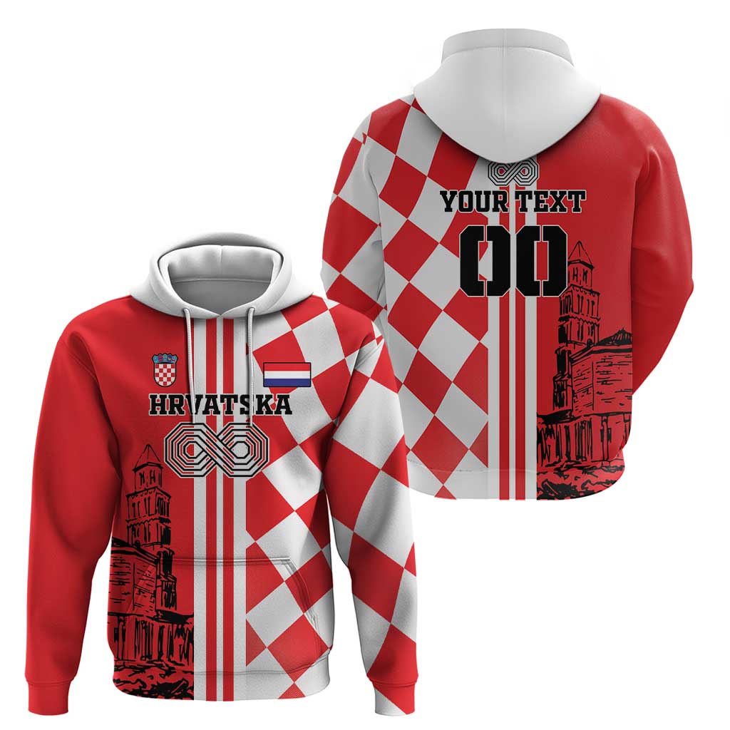 Custom Croatia Hoodie Checkerboard Hrvatska Simple Style - Wonder Print Shop