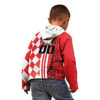 Custom Croatia Kid Hoodie Checkerboard Hrvatska Simple Style - Wonder Print Shop