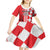 Custom Croatia Kid Short Sleeve Dress Checkerboard Hrvatska Simple Style - Wonder Print Shop