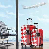 Custom Croatia Luggage Cover Checkerboard Hrvatska Simple Style - Wonder Print Shop