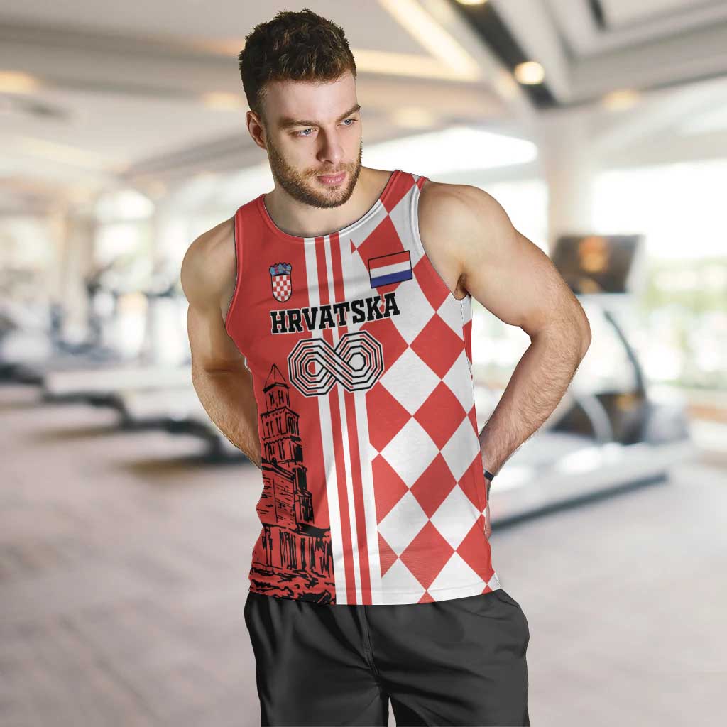 Custom Croatia Men Tank Top Checkerboard Hrvatska Simple Style - Wonder Print Shop