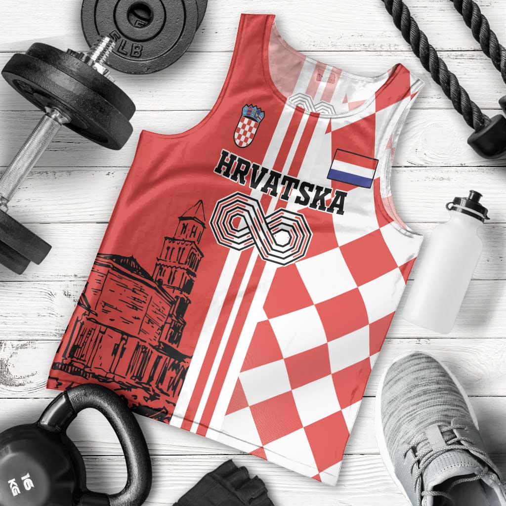 Custom Croatia Men Tank Top Checkerboard Hrvatska Simple Style - Wonder Print Shop