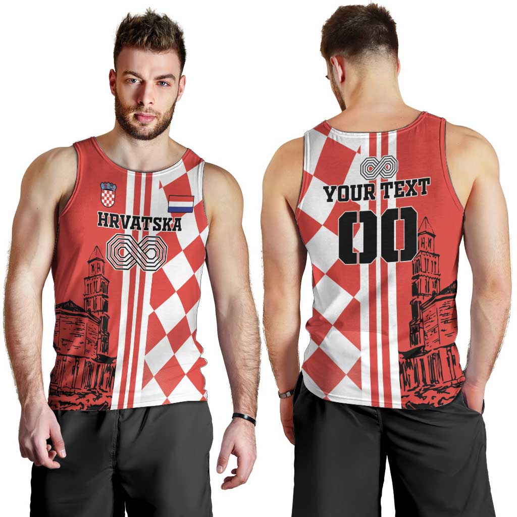 Custom Croatia Men Tank Top Checkerboard Hrvatska Simple Style - Wonder Print Shop