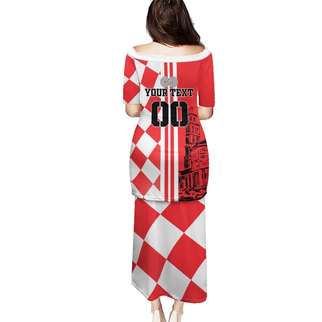 Custom Croatia Puletasi Checkerboard Hrvatska Simple Style - Wonder Print Shop