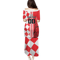 Custom Croatia Puletasi Checkerboard Hrvatska Simple Style - Wonder Print Shop