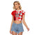 Custom Croatia Raglan Cropped T Shirt Checkerboard Hrvatska Simple Style - Wonder Print Shop