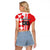 Custom Croatia Raglan Cropped T Shirt Checkerboard Hrvatska Simple Style - Wonder Print Shop