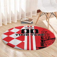 Custom Croatia Round Carpet Checkerboard Hrvatska Simple Style
