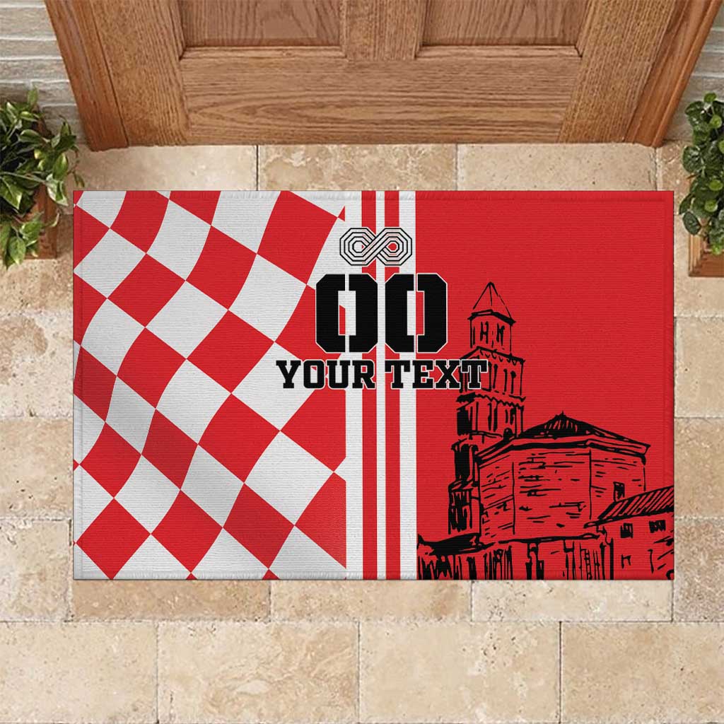 Custom Croatia Rubber Doormat Checkerboard Hrvatska Simple Style - Wonder Print Shop