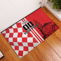Custom Croatia Rubber Doormat Checkerboard Hrvatska Simple Style - Wonder Print Shop