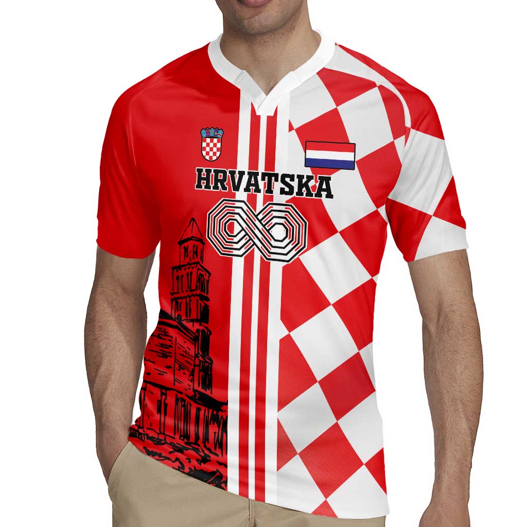 Custom Croatia Rugby Jersey Checkerboard Hrvatska Simple Style - Wonder Print Shop