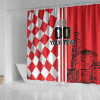 Custom Croatia Shower Curtain Checkerboard Hrvatska Simple Style