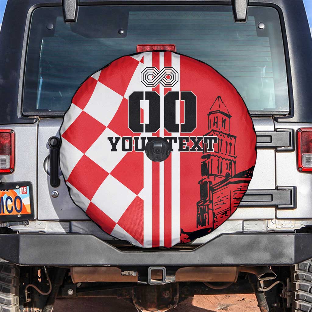 Custom Croatia Spare Tire Cover Checkerboard Hrvatska Simple Style - Wonder Print Shop
