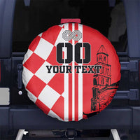 Custom Croatia Spare Tire Cover Checkerboard Hrvatska Simple Style - Wonder Print Shop