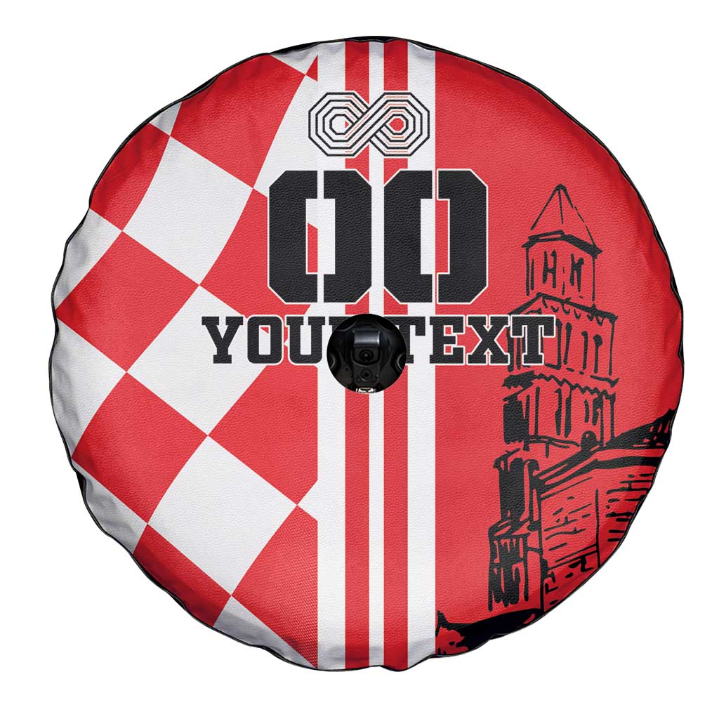 Custom Croatia Spare Tire Cover Checkerboard Hrvatska Simple Style - Wonder Print Shop