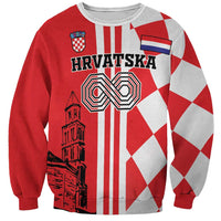 Custom Croatia Sweatshirt Checkerboard Hrvatska Simple Style - Wonder Print Shop