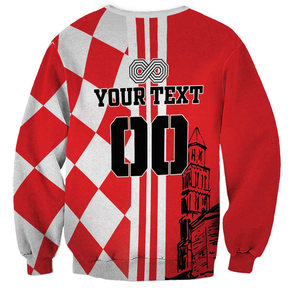 Custom Croatia Sweatshirt Checkerboard Hrvatska Simple Style - Wonder Print Shop