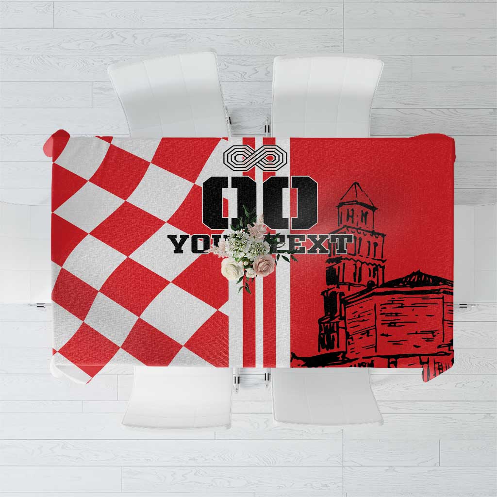 Custom Croatia Tablecloth Checkerboard Hrvatska Simple Style - Wonder Print Shop