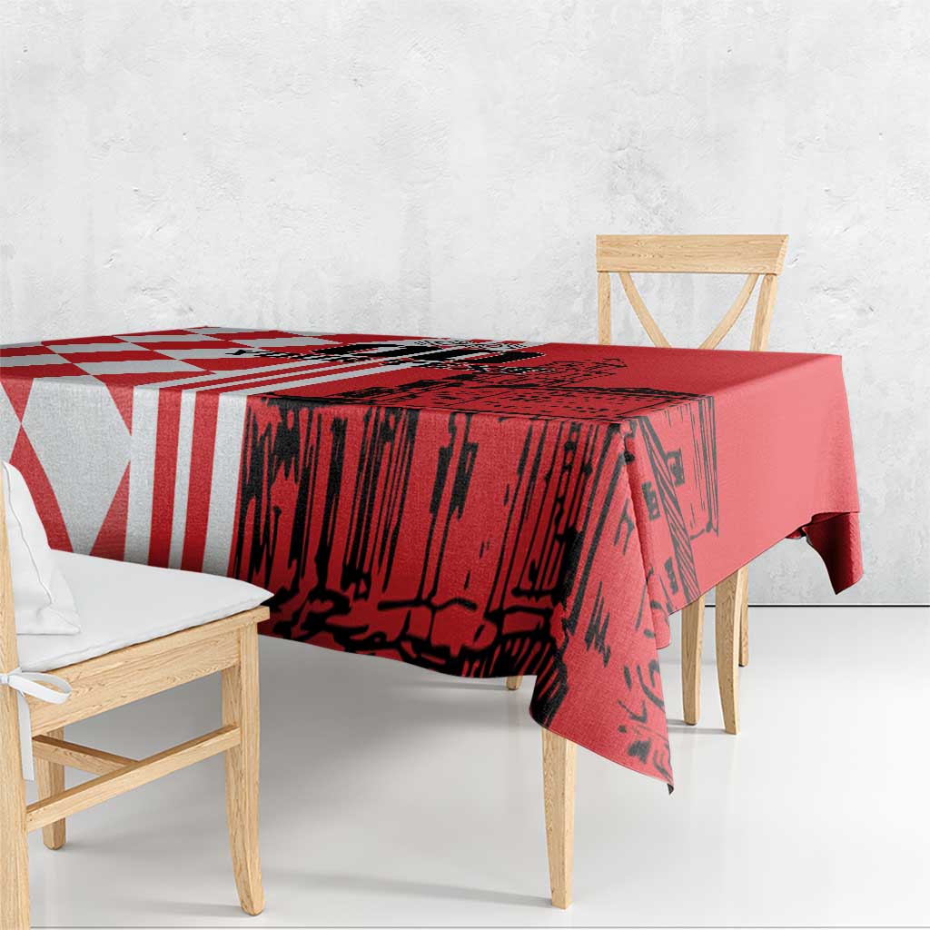 Custom Croatia Tablecloth Checkerboard Hrvatska Simple Style - Wonder Print Shop