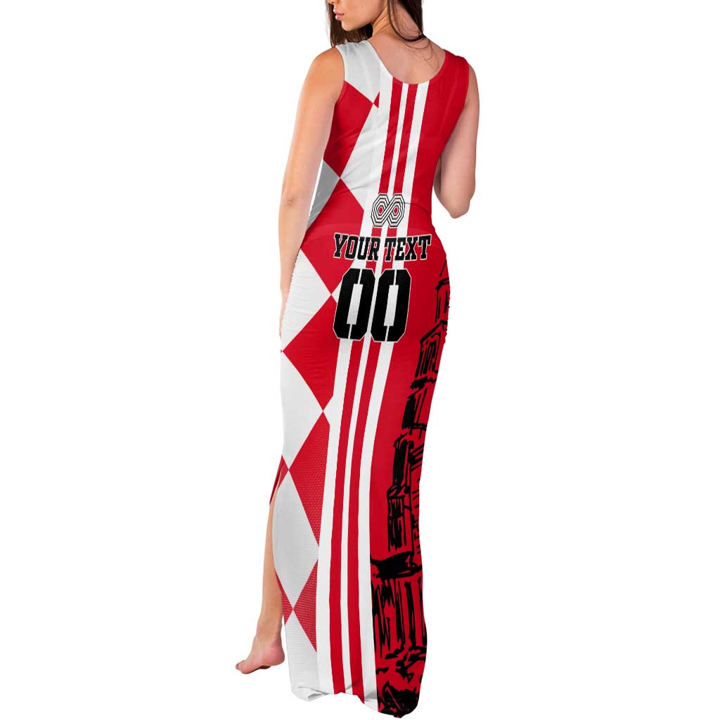 Custom Croatia Tank Maxi Dress Checkerboard Hrvatska Simple Style - Wonder Print Shop