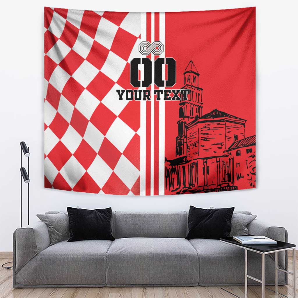 Custom Croatia Tapestry Checkerboard Hrvatska Simple Style - Wonder Print Shop