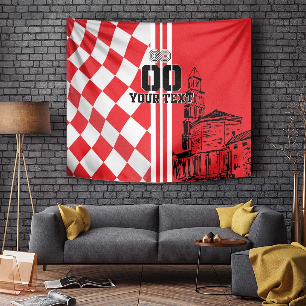 Custom Croatia Tapestry Checkerboard Hrvatska Simple Style - Wonder Print Shop