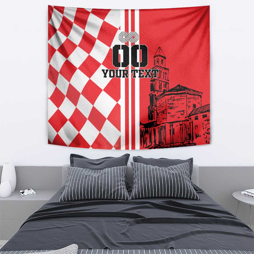 Custom Croatia Tapestry Checkerboard Hrvatska Simple Style - Wonder Print Shop