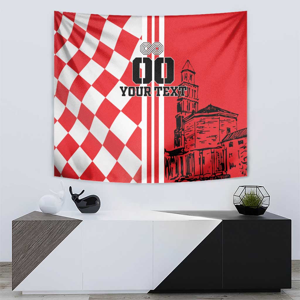 Custom Croatia Tapestry Checkerboard Hrvatska Simple Style - Wonder Print Shop