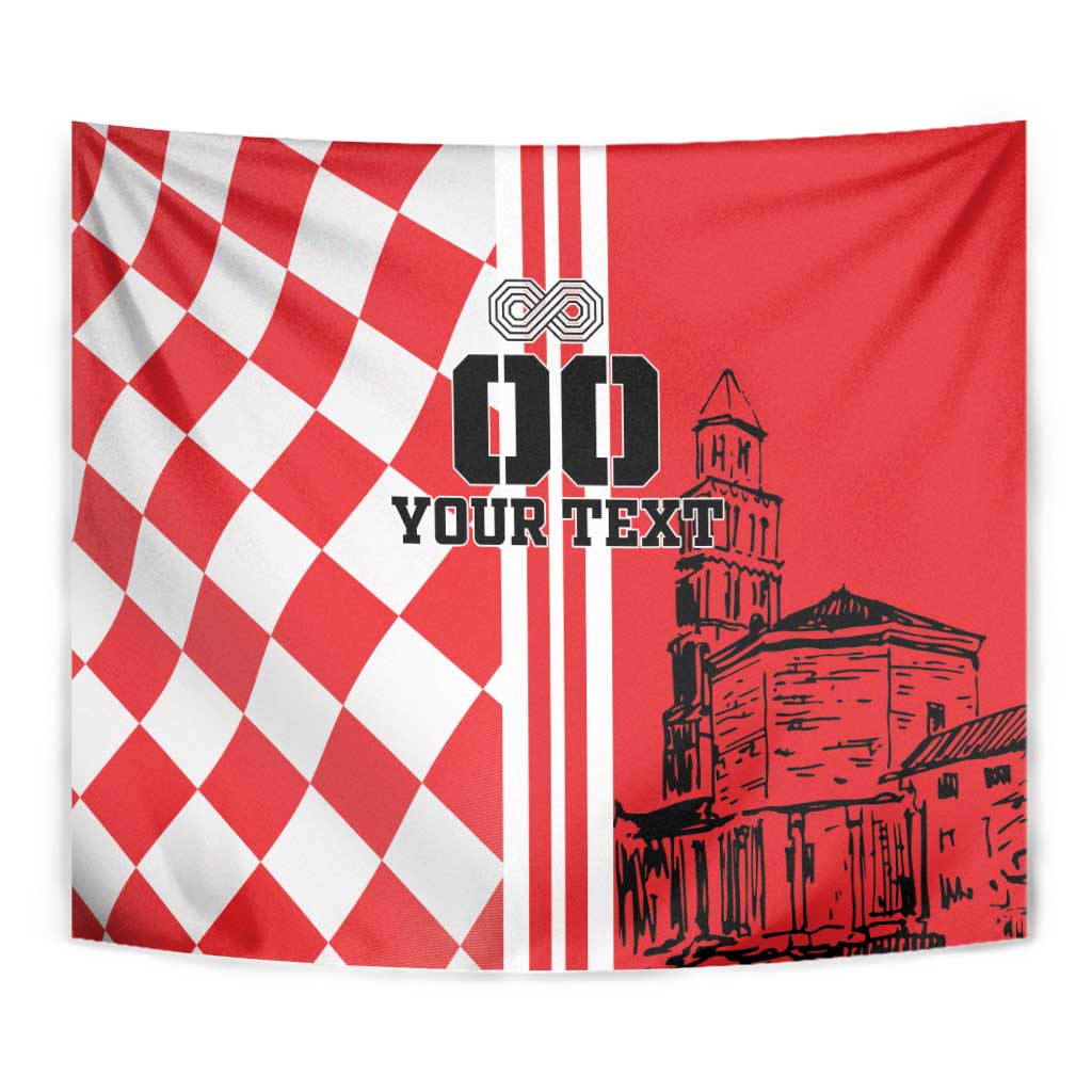 Custom Croatia Tapestry Checkerboard Hrvatska Simple Style - Wonder Print Shop