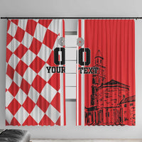 Custom Croatia Window Curtain Checkerboard Hrvatska Simple Style - Wonder Print Shop
