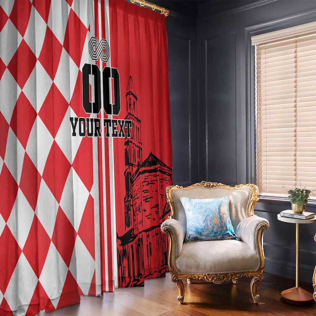 Custom Croatia Window Curtain Checkerboard Hrvatska Simple Style - Wonder Print Shop