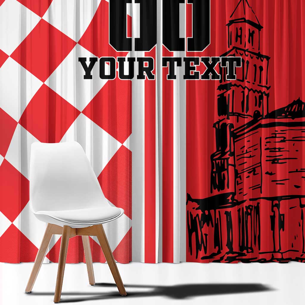 Custom Croatia Window Curtain Checkerboard Hrvatska Simple Style - Wonder Print Shop