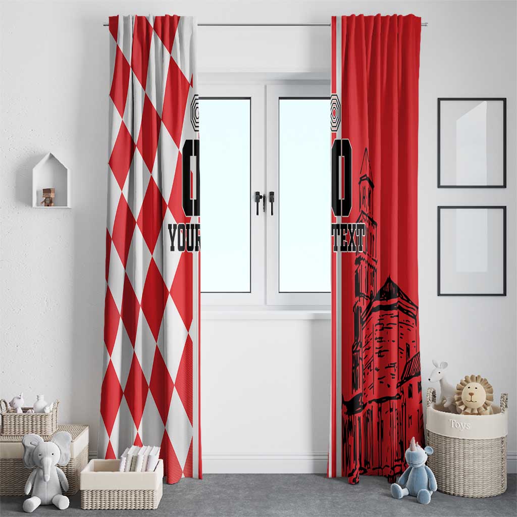 Custom Croatia Window Curtain Checkerboard Hrvatska Simple Style - Wonder Print Shop
