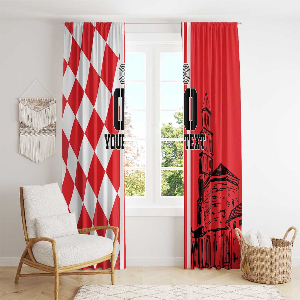 Custom Croatia Window Curtain Checkerboard Hrvatska Simple Style - Wonder Print Shop
