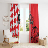 Custom Croatia Window Curtain Checkerboard Hrvatska Simple Style - Wonder Print Shop