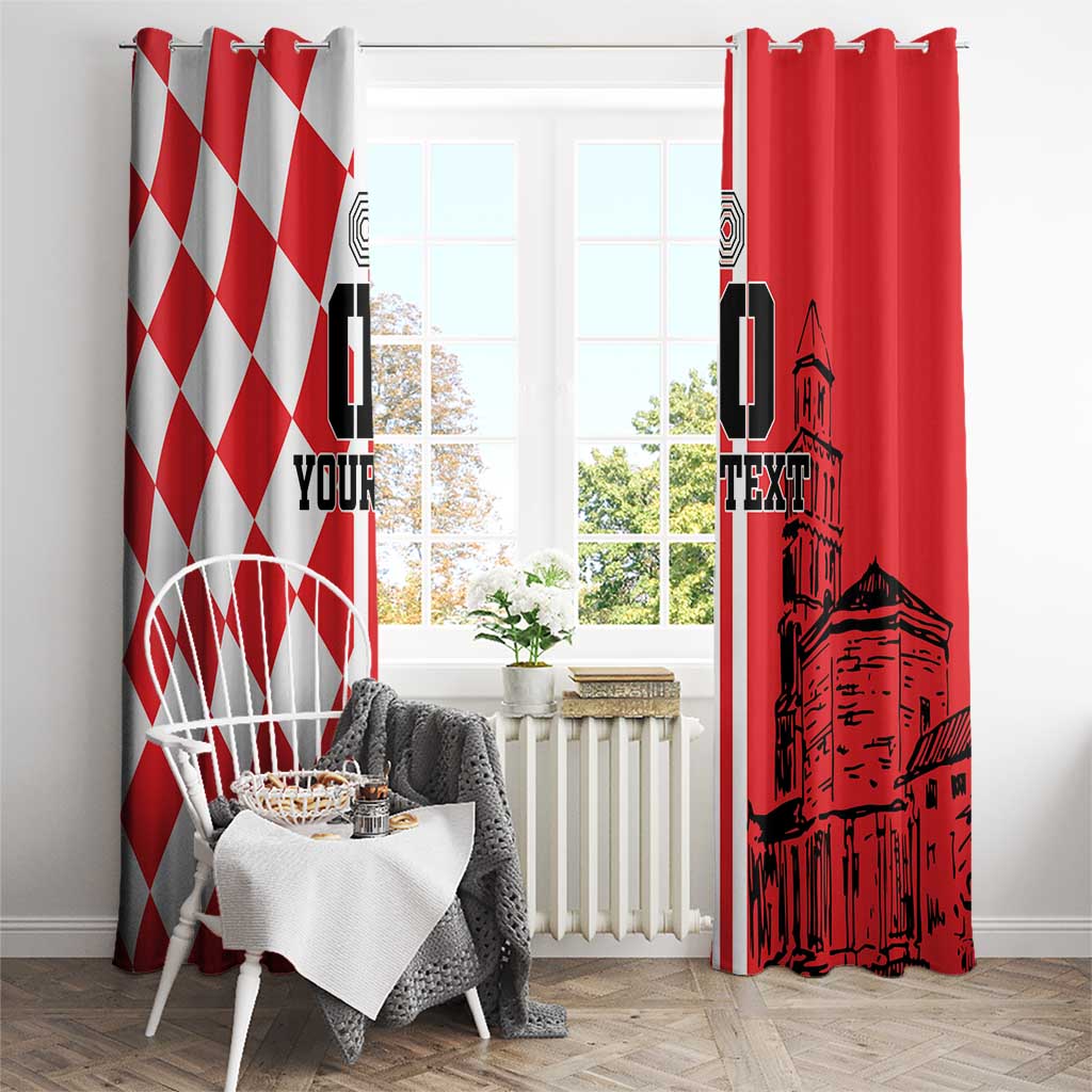 Custom Croatia Window Curtain Checkerboard Hrvatska Simple Style - Wonder Print Shop