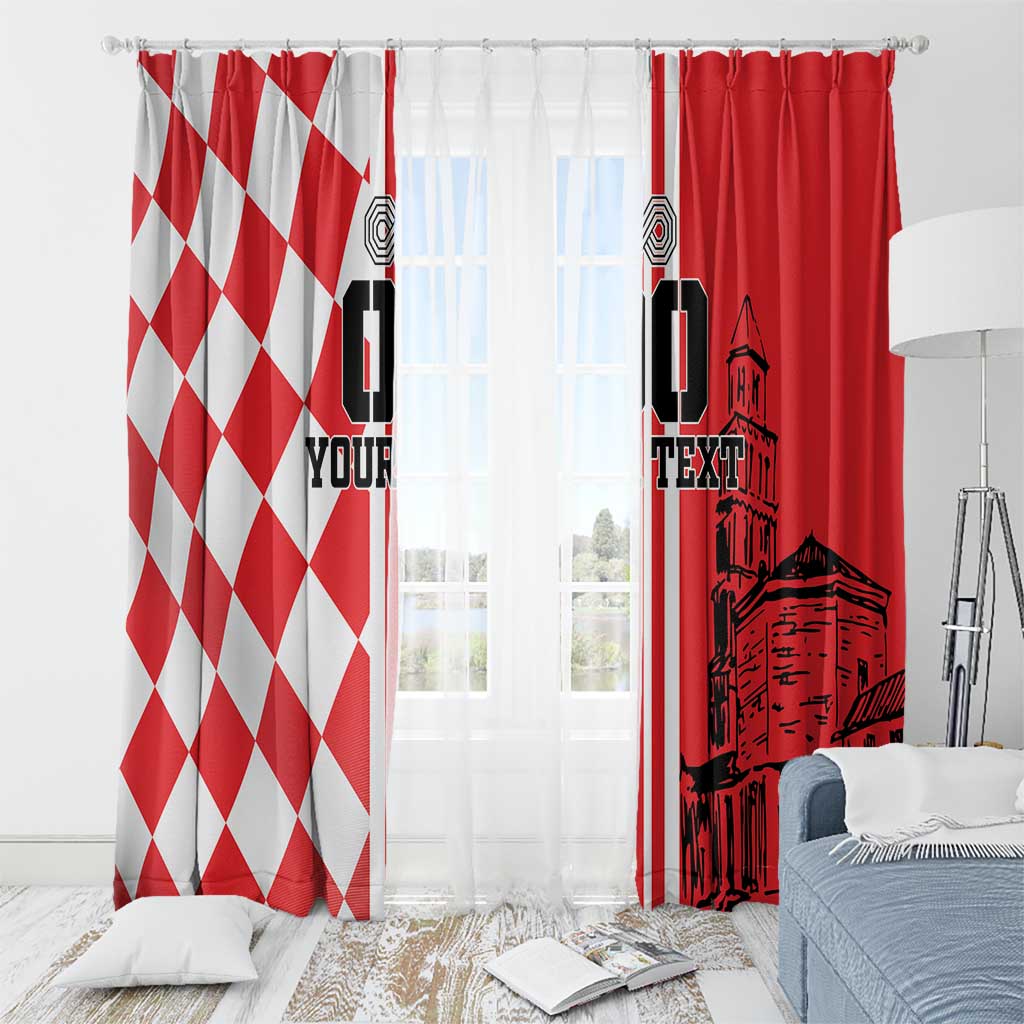 Custom Croatia Window Curtain Checkerboard Hrvatska Simple Style - Wonder Print Shop