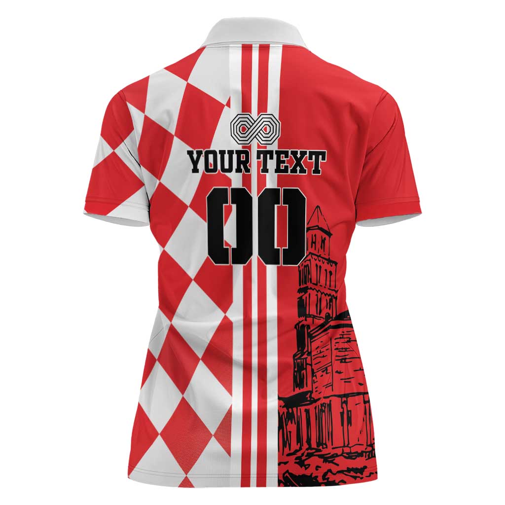 Custom Croatia Women Polo Shirt Checkerboard Hrvatska Simple Style - Wonder Print Shop