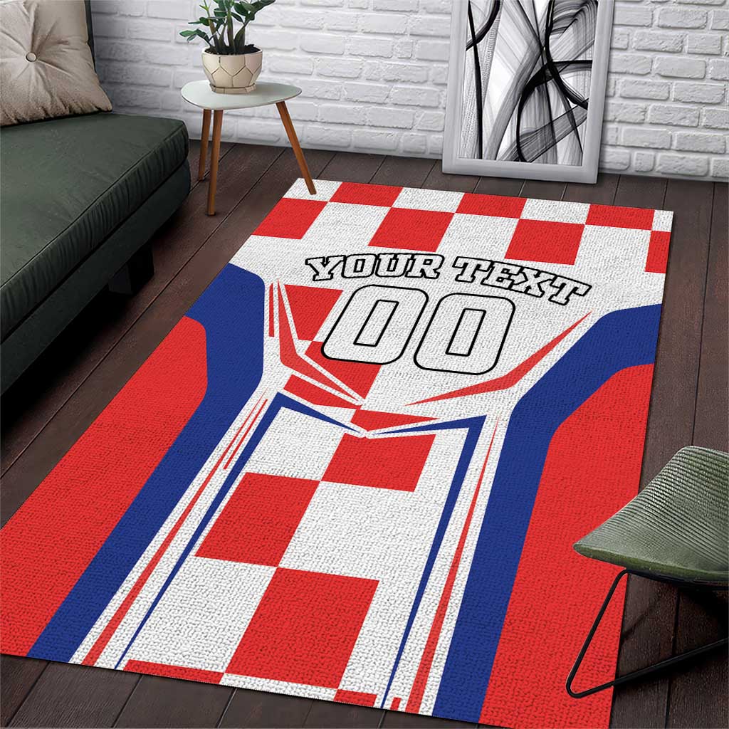 Custom Croatia Checkerboard Area Rug Simple Style - Wonder Print Shop