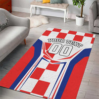 Custom Croatia Checkerboard Area Rug Simple Style - Wonder Print Shop