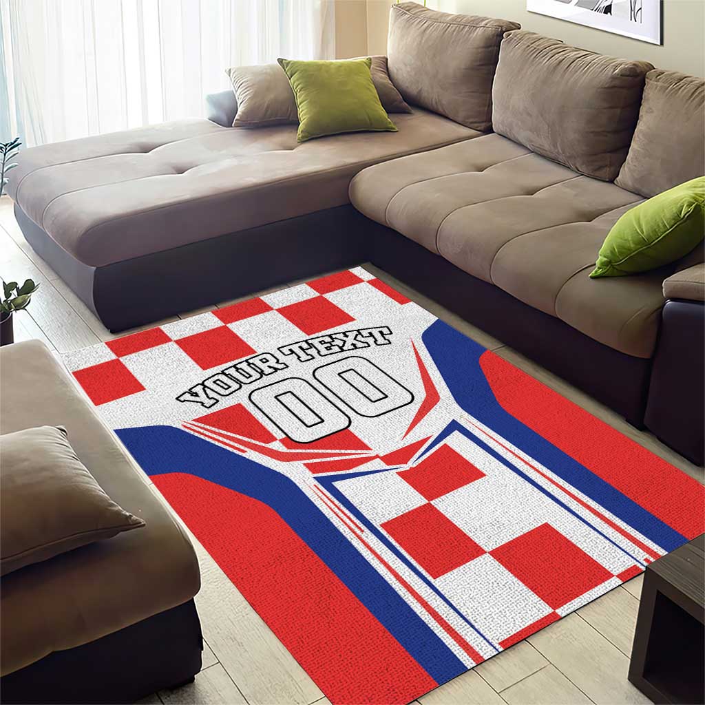 Custom Croatia Checkerboard Area Rug Simple Style - Wonder Print Shop