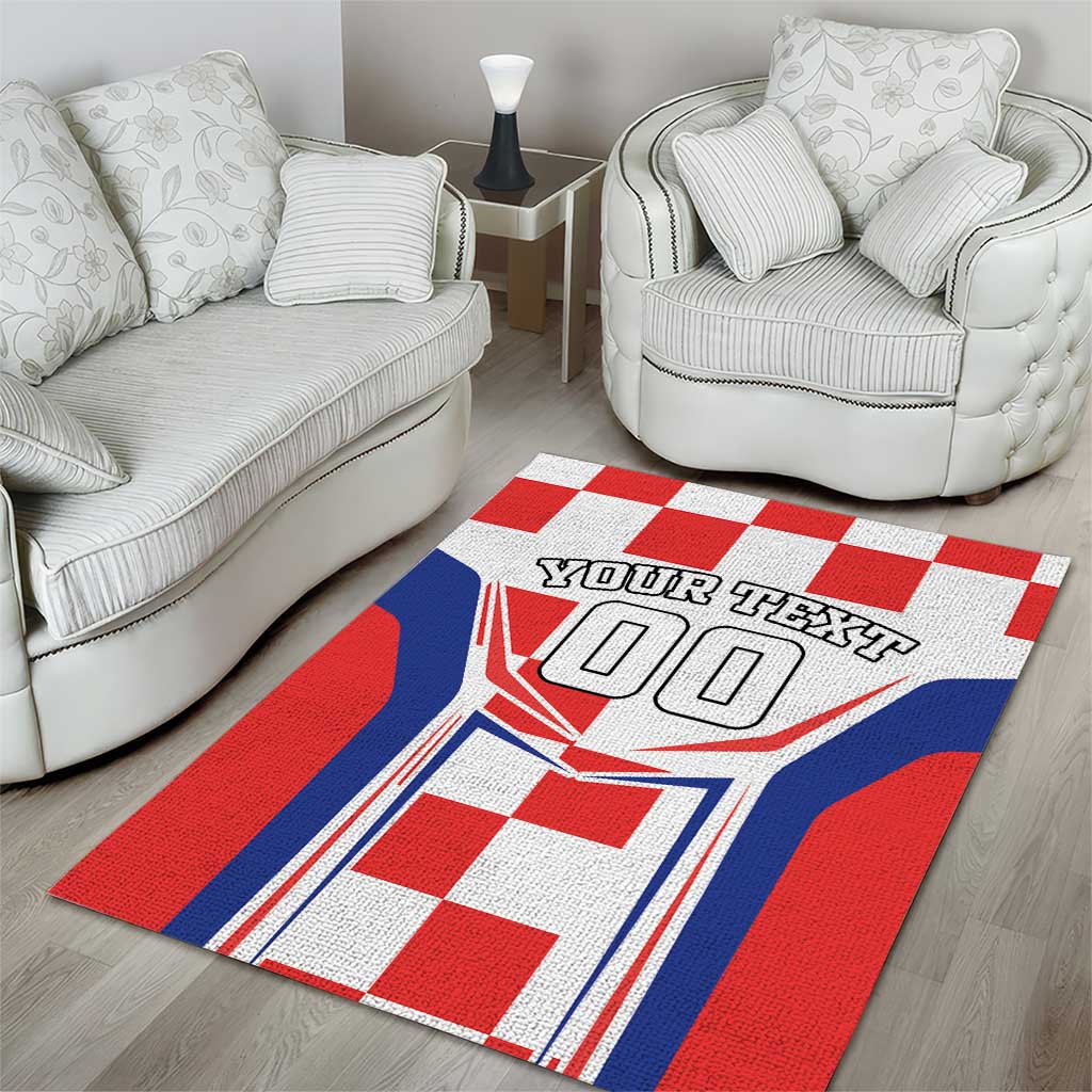 Custom Croatia Checkerboard Area Rug Simple Style - Wonder Print Shop