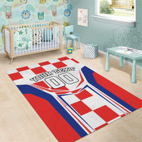 Custom Croatia Checkerboard Area Rug Simple Style - Wonder Print Shop