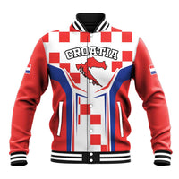 Custom Croatia Checkerboard Baseball Jacket Simple Style - Wonder Print Shop