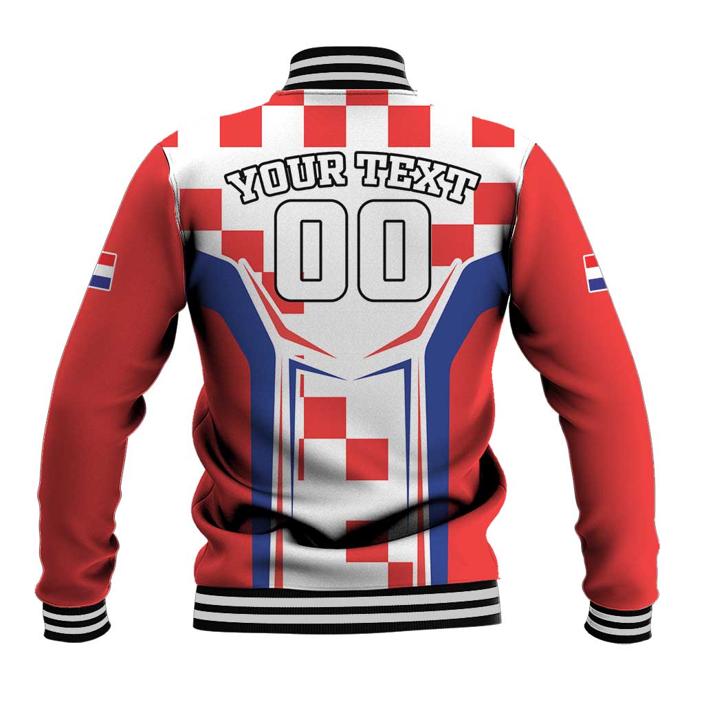 Custom Croatia Checkerboard Baseball Jacket Simple Style - Wonder Print Shop