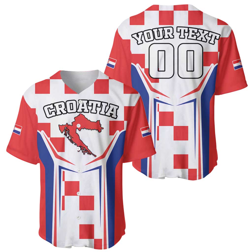 Custom Croatia Checkerboard Baseball Jersey Simple Style - Wonder Print Shop