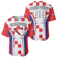 Custom Croatia Checkerboard Baseball Jersey Simple Style - Wonder Print Shop