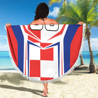 Custom Croatia Checkerboard Beach Blanket Simple Style - Wonder Print Shop