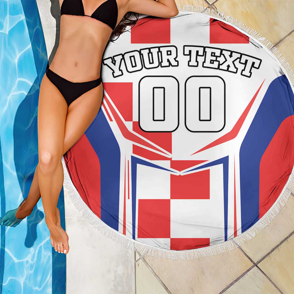 Custom Croatia Checkerboard Beach Blanket Simple Style - Wonder Print Shop